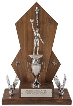 1964 LaSalle Academy Alumni Basketball Festival Most Valuable Player Trophy Presented To Lew Alcindor (Abdul-Jabbar LOA)